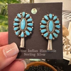 Turquoise Blossom Earrings Native